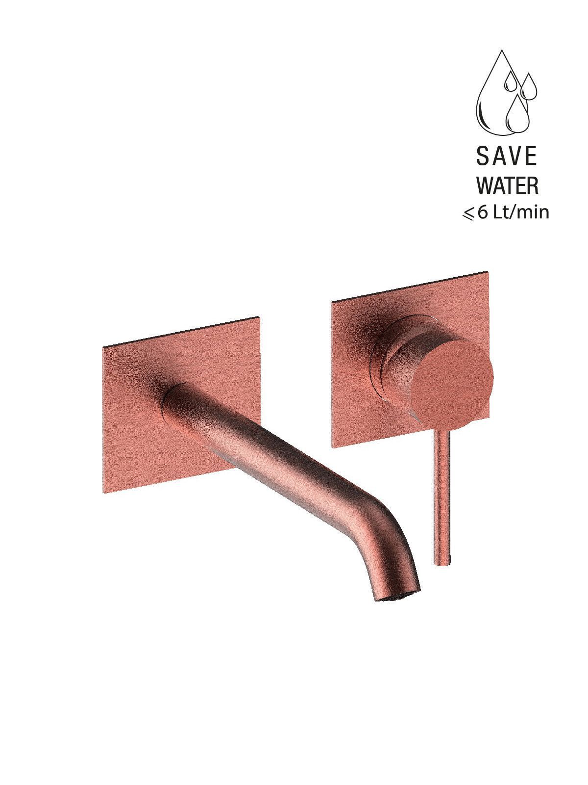 Однорычажный настенный смеситель для раковины из нержавеющей стали с 2 отверстиями Rubinetterie Frattini Pepe XL 316 ARCH-00090404 - Вид №2