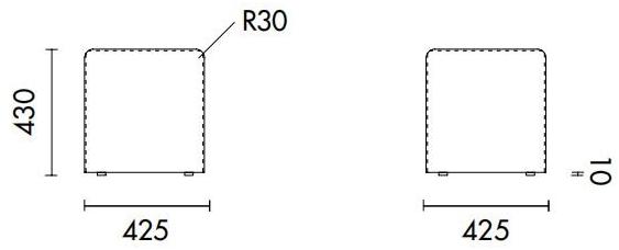 Grado Design Пуф из квадратной ткани с обивкой Geometry pouf Geo-ch-pf -02 - Вид №2