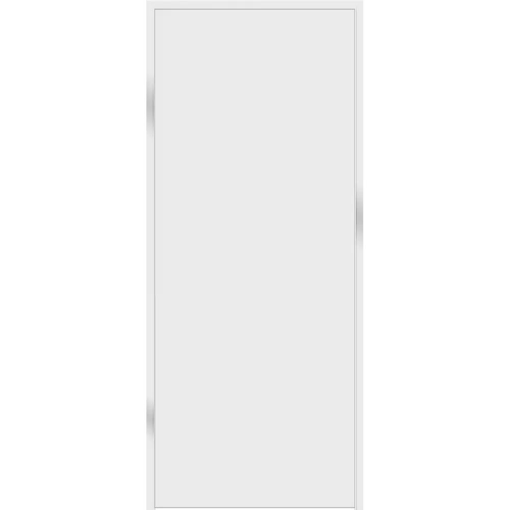 Дверь межкомнатная глухая Invisible 60x220 см цвет белый с замком алюминиевая кромка правая 89433712 STLM-2033390 VELLDORIS 