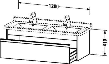 KT666601818 Ketho Тумбочка подвесная Белый матовый, декор Duravit - Вид №1
