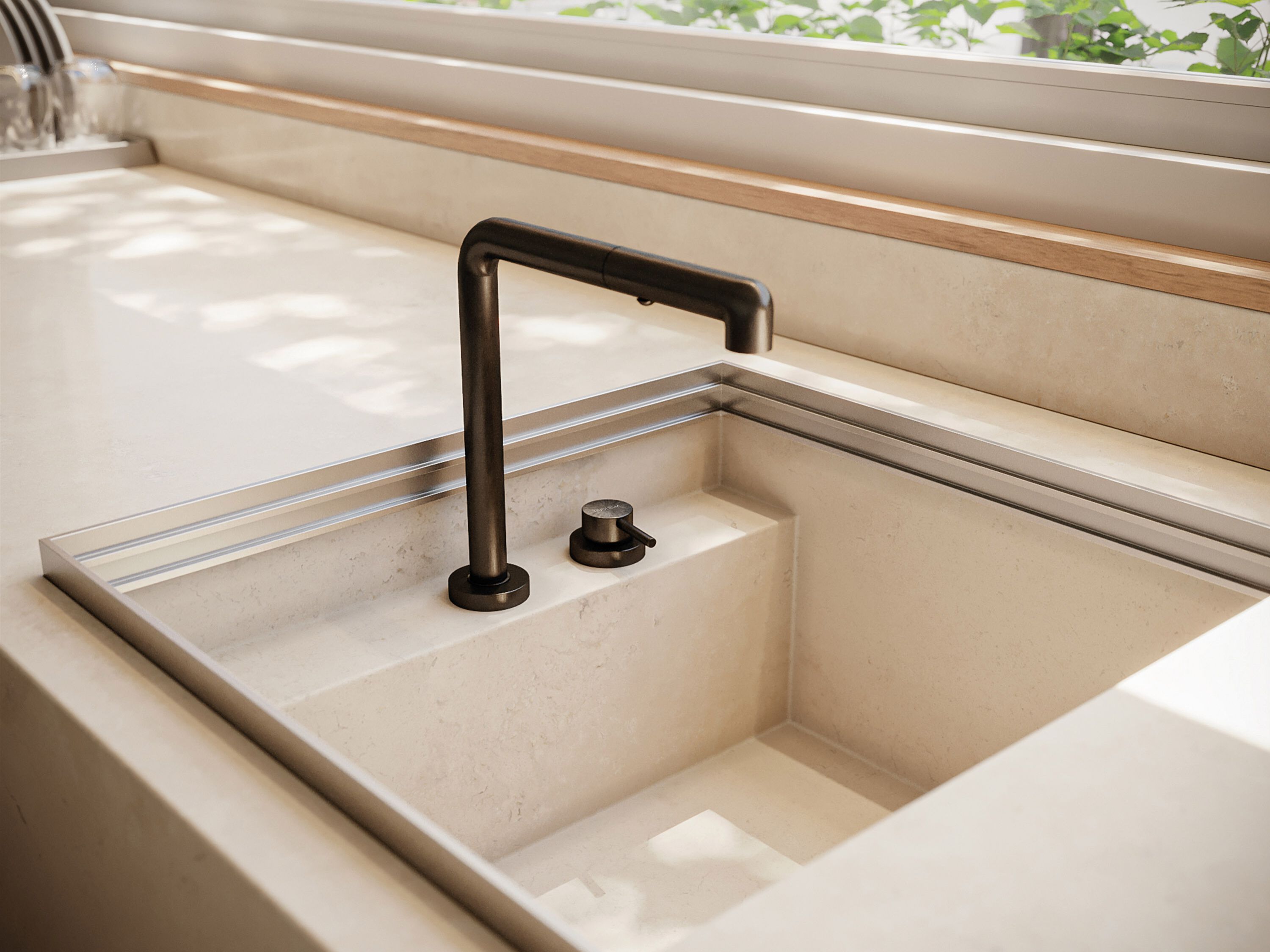 Смеситель для кухни под окном со съемным ручным душем GUGLIELMI RUBINETTERIE Подокно ARCH-00001612 - Вид №1