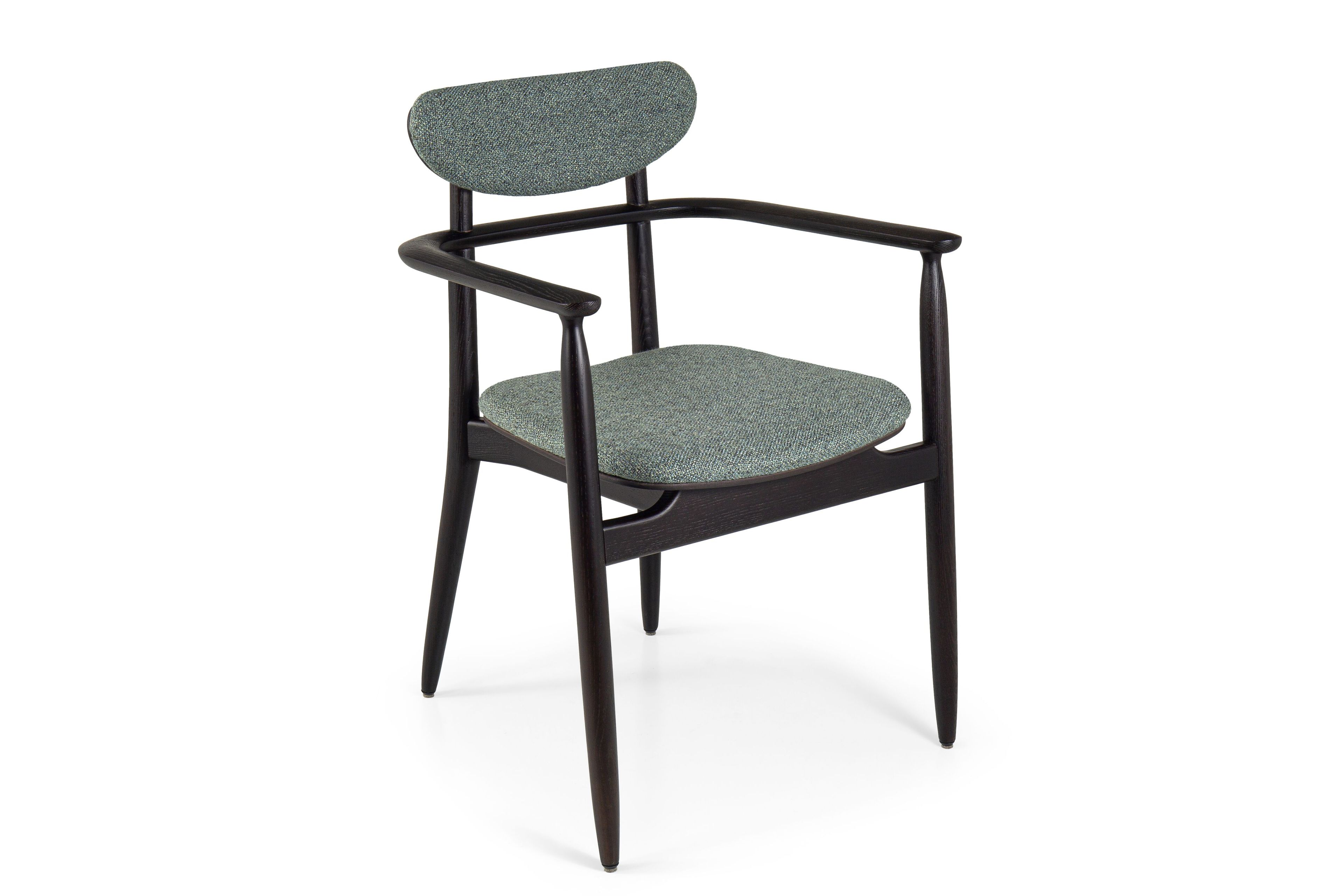 Дубовый стул с подлокотниками с мягким сиденьем Borzalino Королева ARCH-00001687 - Вид №4