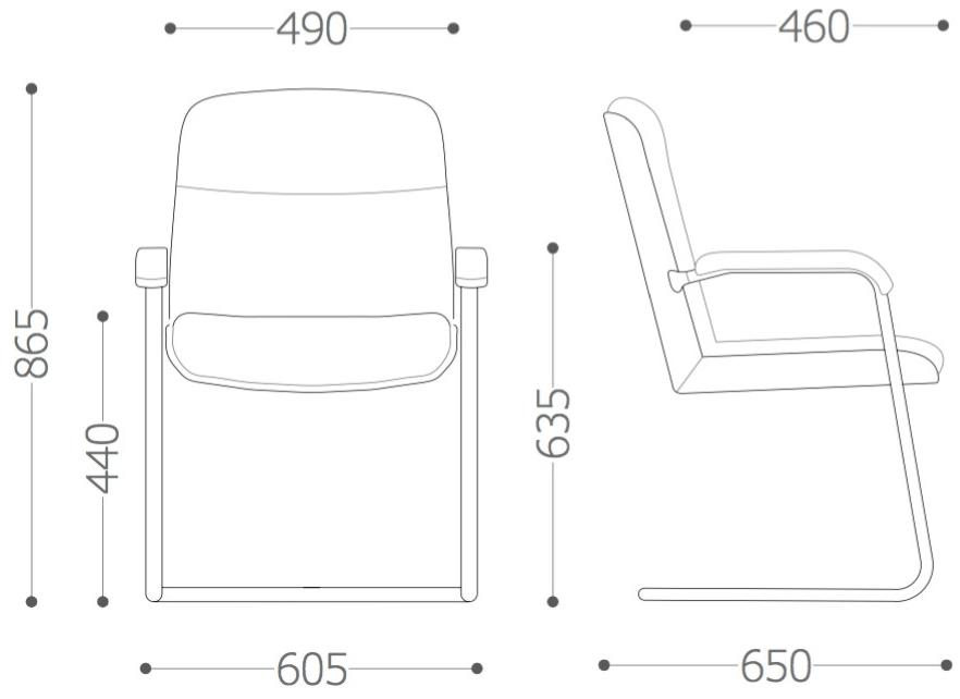 VAGHI Консольный стул с подлокотниками Kiruna guest Ki2vl - Вид №2