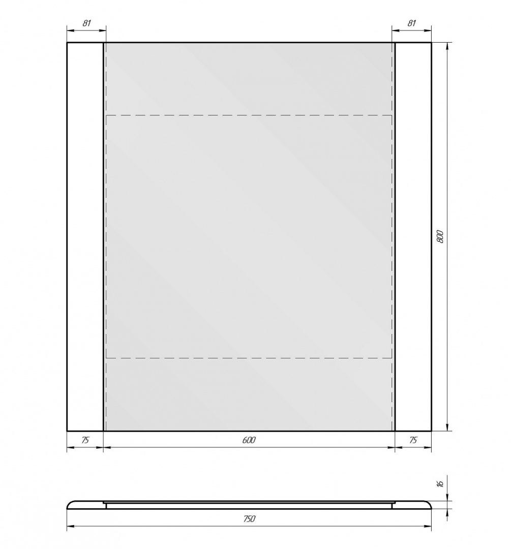 Зеркало Uni 75 DREJA 999005 - Вид №1