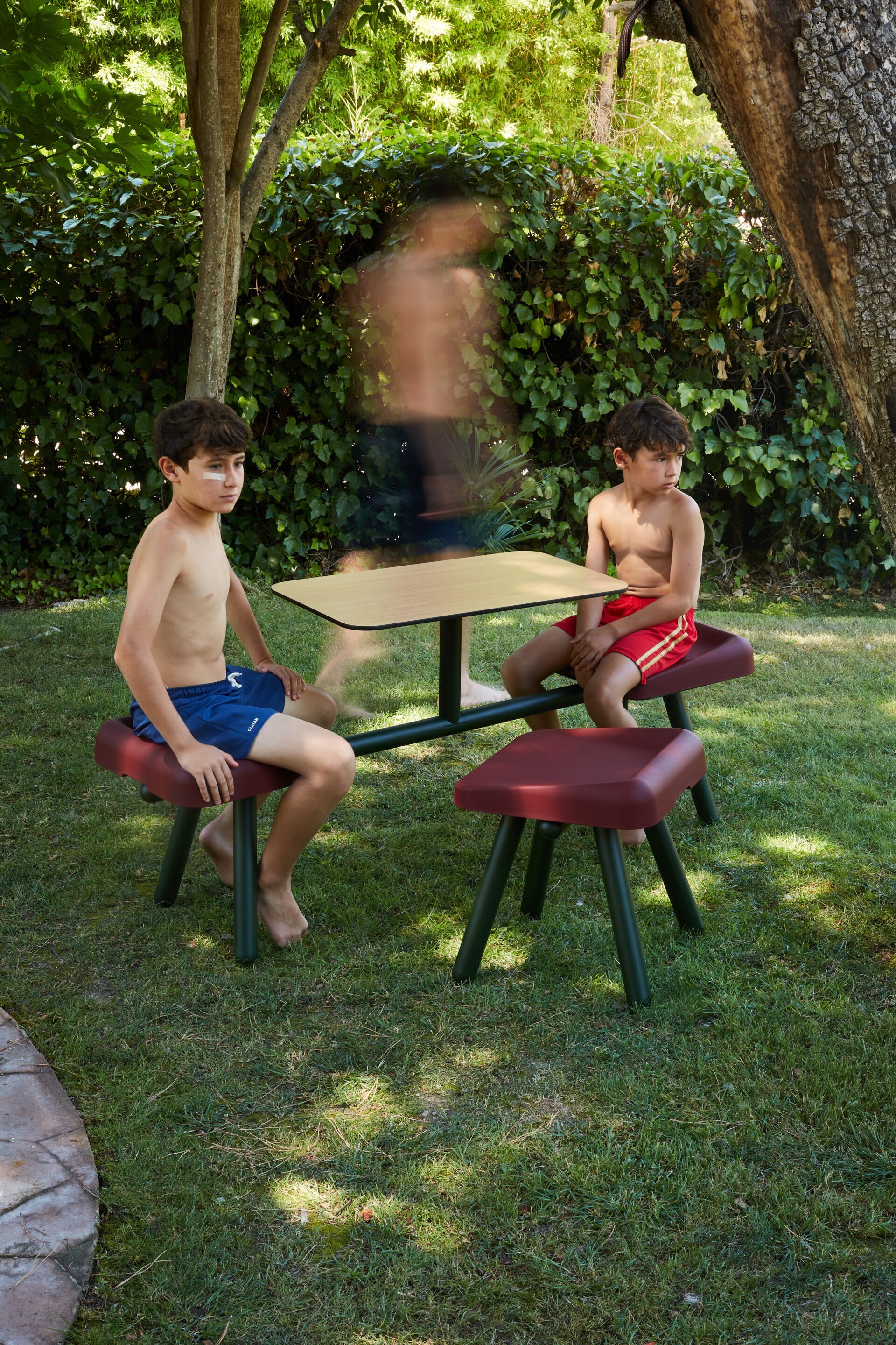 Polyurethane and wood monoblock canteen table with integrated seats Bõln Slim ARCH-00129228 - Вид №6