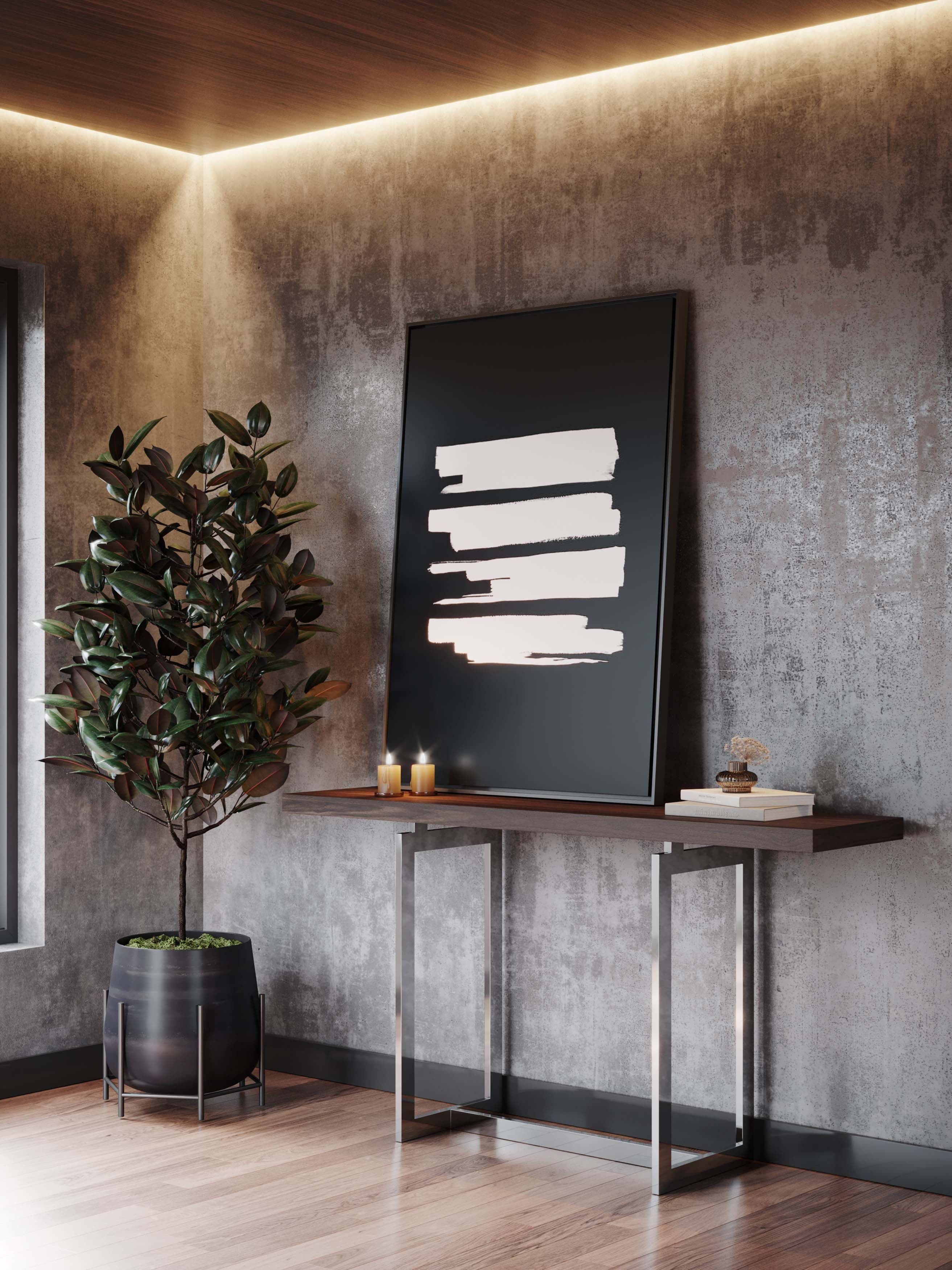 Лакированная прямоугольная консоль из латуни и дерева Stylish Club Fortune ARCH-00144604 - Вид №9