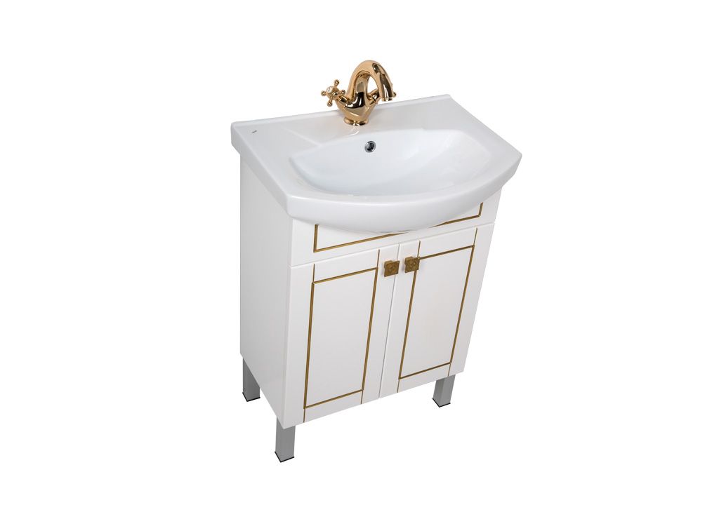 Тумба с раковиной Aquanet Честер 60 белый/золото 0018610400182641 - Вид №3