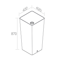 L506T0R0VT Раковина напольная ELITE SQUARE 420х420х870 мм без отверстия под смеситель Горчичный матовый AeT ITALIA - Вид №1