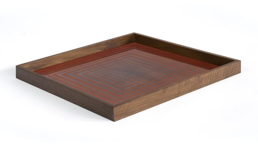 Ethnicraft Квадратный поднос из дерева и стекла Linear flow 20921 - Вид №1