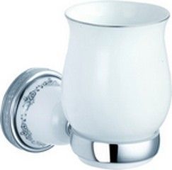 H9750/16GOLD Sanibano Kleo, настенный керамический стакан, цвет золото - белая керамика