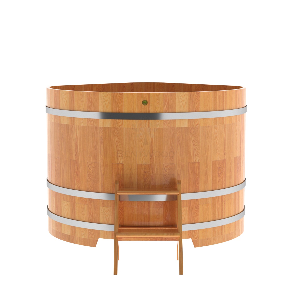 1584 Купель угловая из сращенных ламелей лиственницы 1,37х1,37х1,1 натуральная Alyarus  - Вид №4