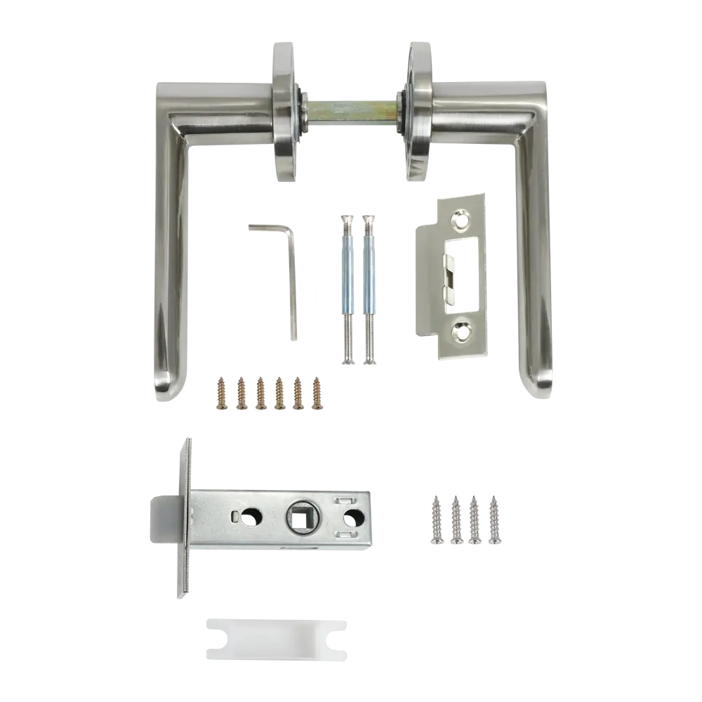 Комплект дверных ручек на розетке Edson PS2R2 без запирания цвет никель STLM-2046860 - Вид №1