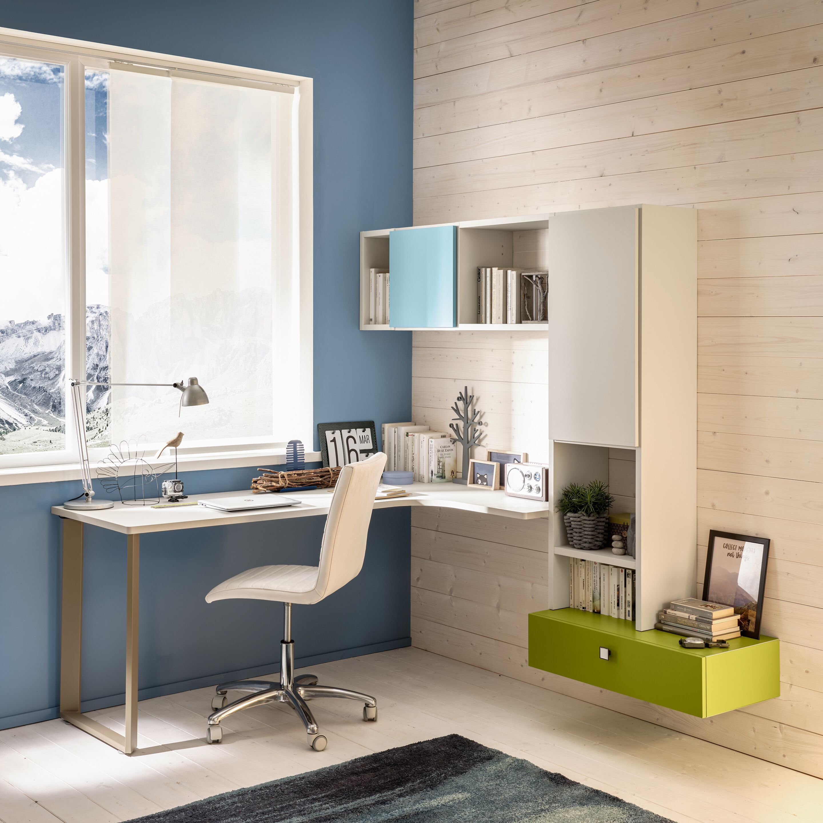 Спальня с раздвижным шкафом и мягкой кроватью Moretti Compact YC314 ARCH-00010281 - Вид №4