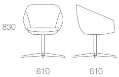 Albaplus Кресло поворотное с четырьмя спицами Folha sun-id-1442311 - Вид №2