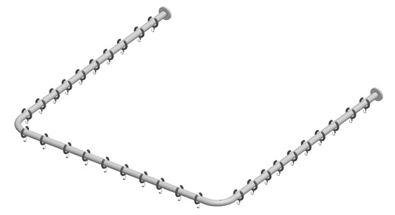 14940171200 Набор штанг для душевых занавесок KEUCO Plan - Вид №1