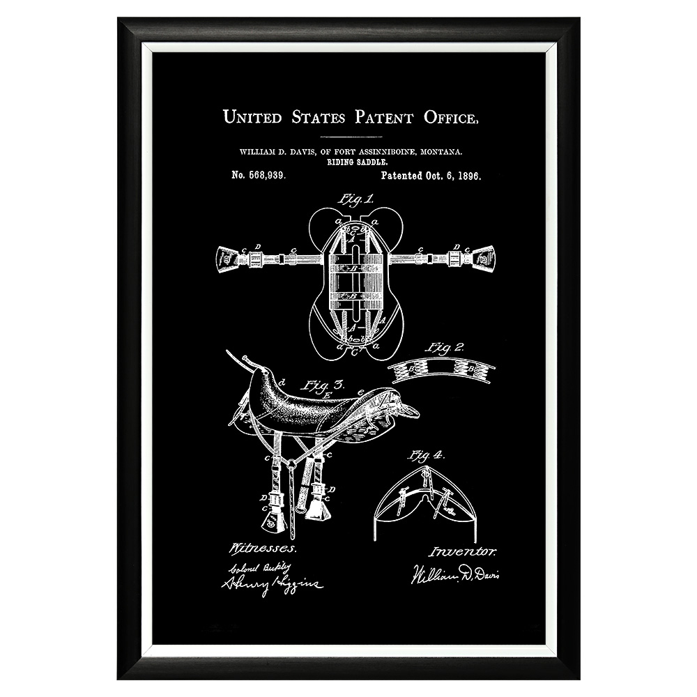 896521294_1818 Арт-постер «Патент на седло, 1896» Object Desire 