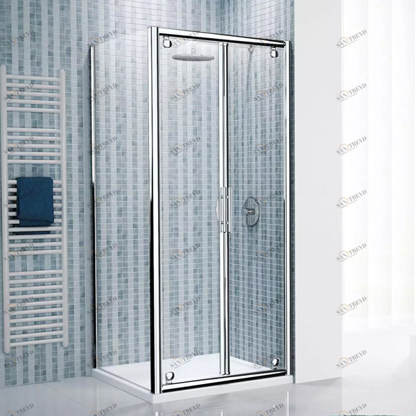 Душевой уголок 78x78 LUNES B+F Novellini LUNES с серебристым профилем LUNESB721BLUNESF721B