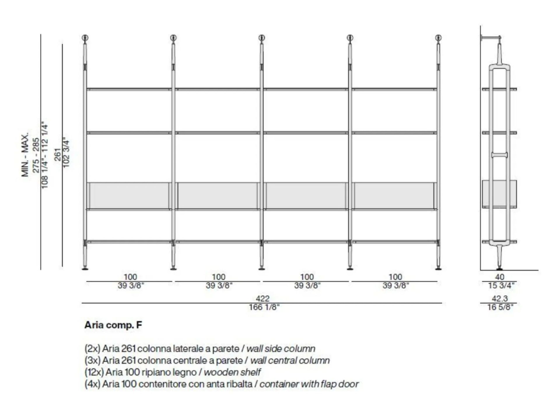 Модульная гардеробная из ясеня со встроенным освещением Porada Soul ARCH-00139648 - Вид №13