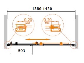 Душевая дверь в проем CEZARES RELAX-BF-1-140-C-Bi - Вид №2