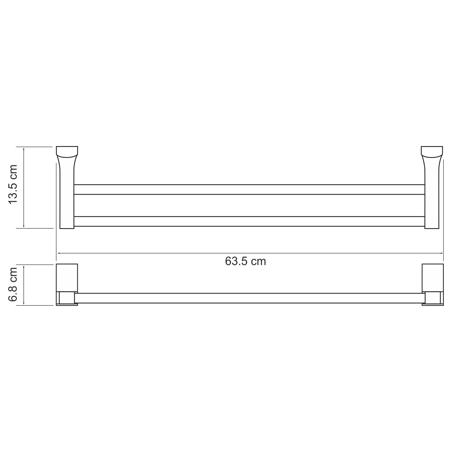 K-5040WHITE Leine Держатель полотенец двойной WasserKRAFT Leine K-5000WHITE  - Вид №2