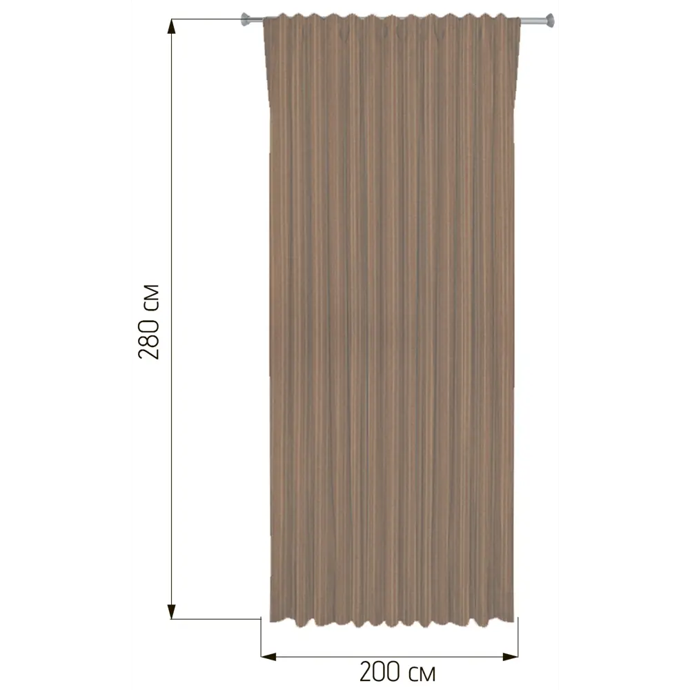 WITERRA Штора на ленте с полосками терракотового цвета 200×280 см 89427494 STLM-1576874 - Вид №2