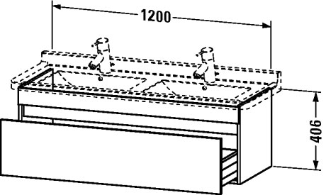 Тумбочка подвесная DuraStyle #DS6390 1200 x 470 мм Duravit DS639002121 - Вид №1