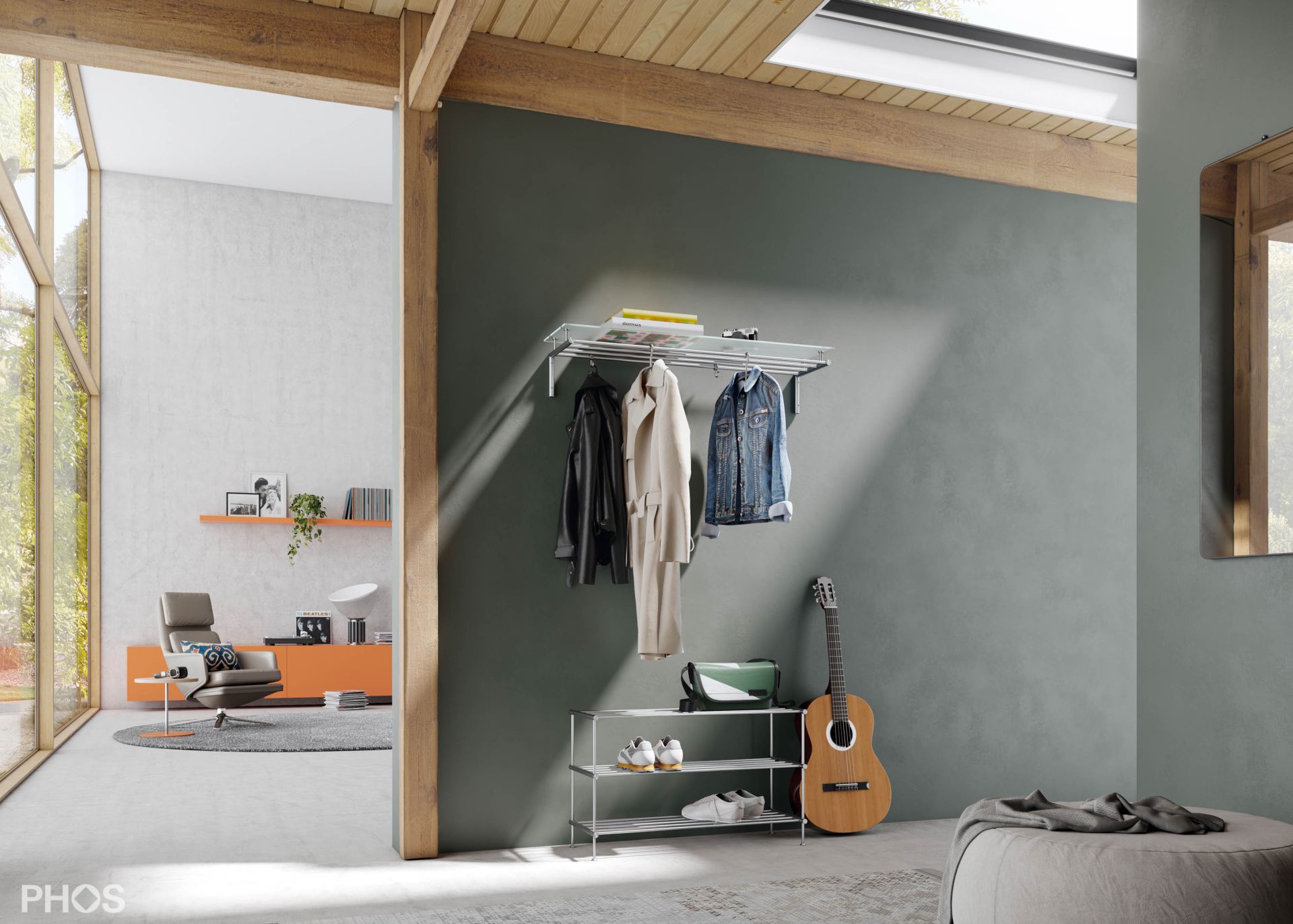 SR500-3 Полка для обуви узкая и высокая, 3 уровня, ширина 50 см. PHOS  - Вид №1