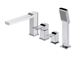 Смеситель для ванны с 4 отверстиями и ручным душем
