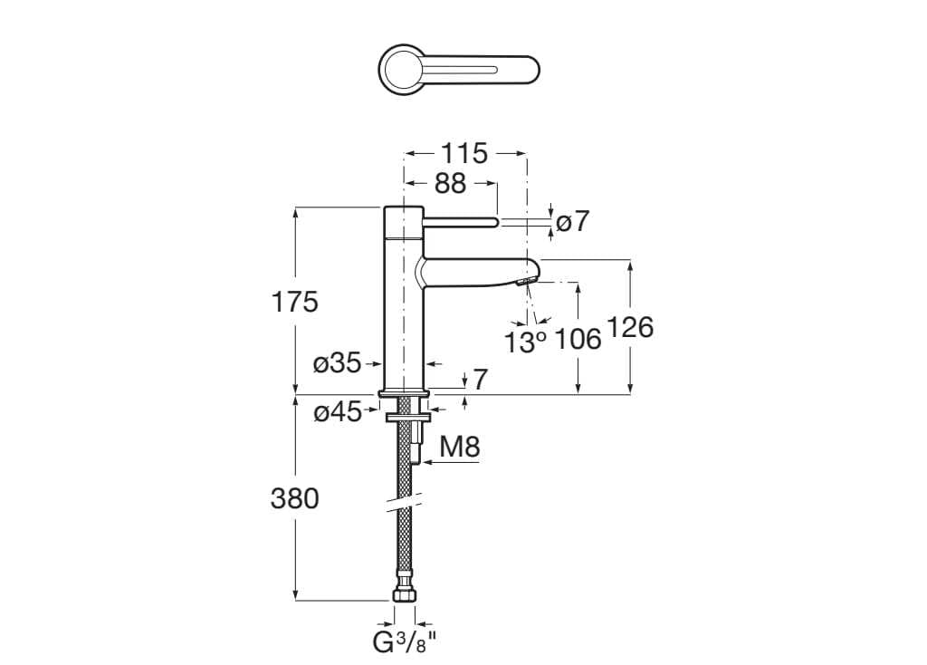 Смеситель для раковины без слива Roca Nu ARCH-00045091 - Вид №12