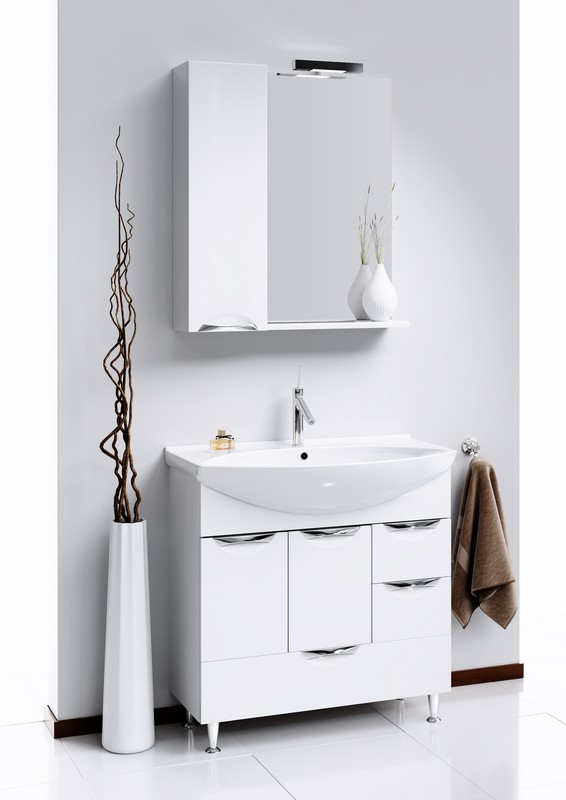 Лайн тумба под умывальник Лагуна 850 с двумя ящиками Li.01.08 AQWELLA LINE 191676 - Вид №2