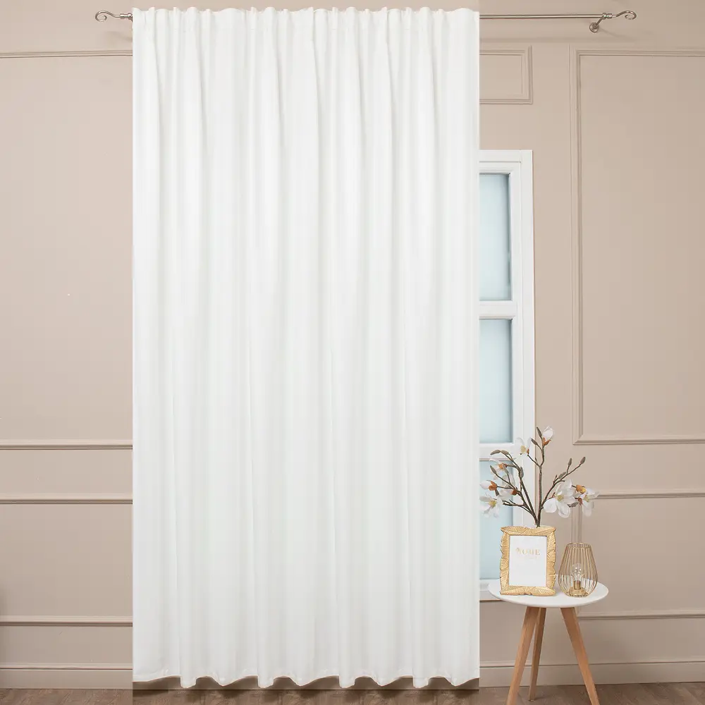 Штора Калифорния бежевая 200×280 см со скрытыми петлями 89433185 AMORE MIO STLM-1581656