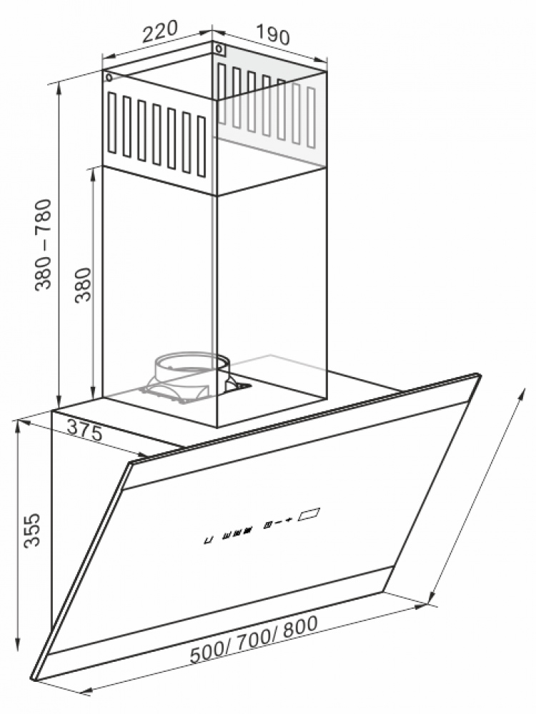 8161231 Вытяжка наклонная Kaiser AT 7435 Eco черный/серебристый STDN-0093455 - Вид №3