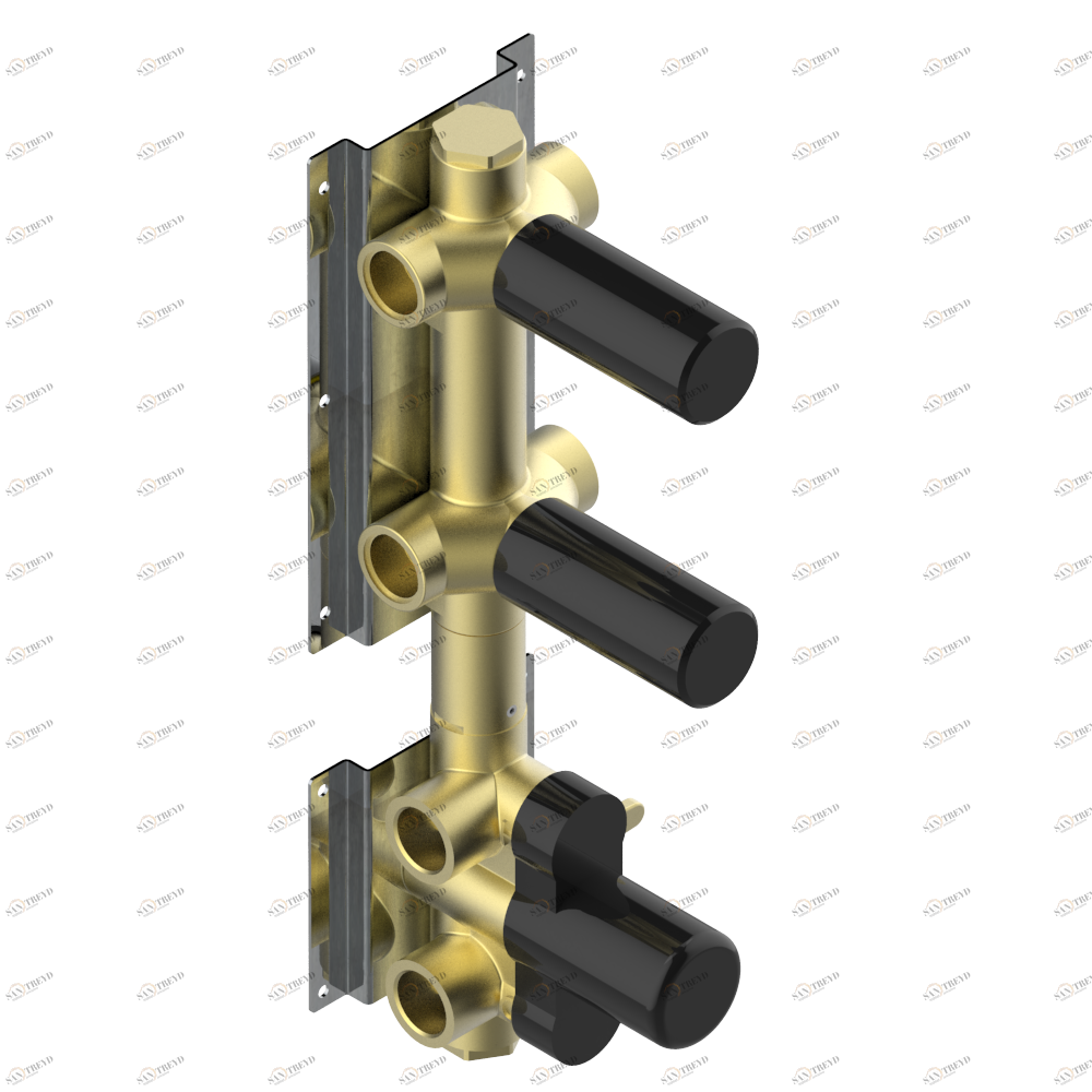 D5A-1420A Скрытая часть термостатического смесителя с 2 выходами — без накладной гарнитуры Thg-paris Andy Без отделки 