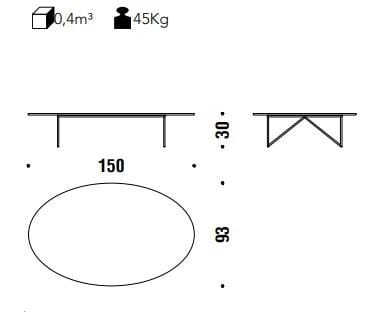 Стальной и хрустальный овальный журнальный столик MOROSO AeroZeppelin ARCH-00103305 - Вид №1