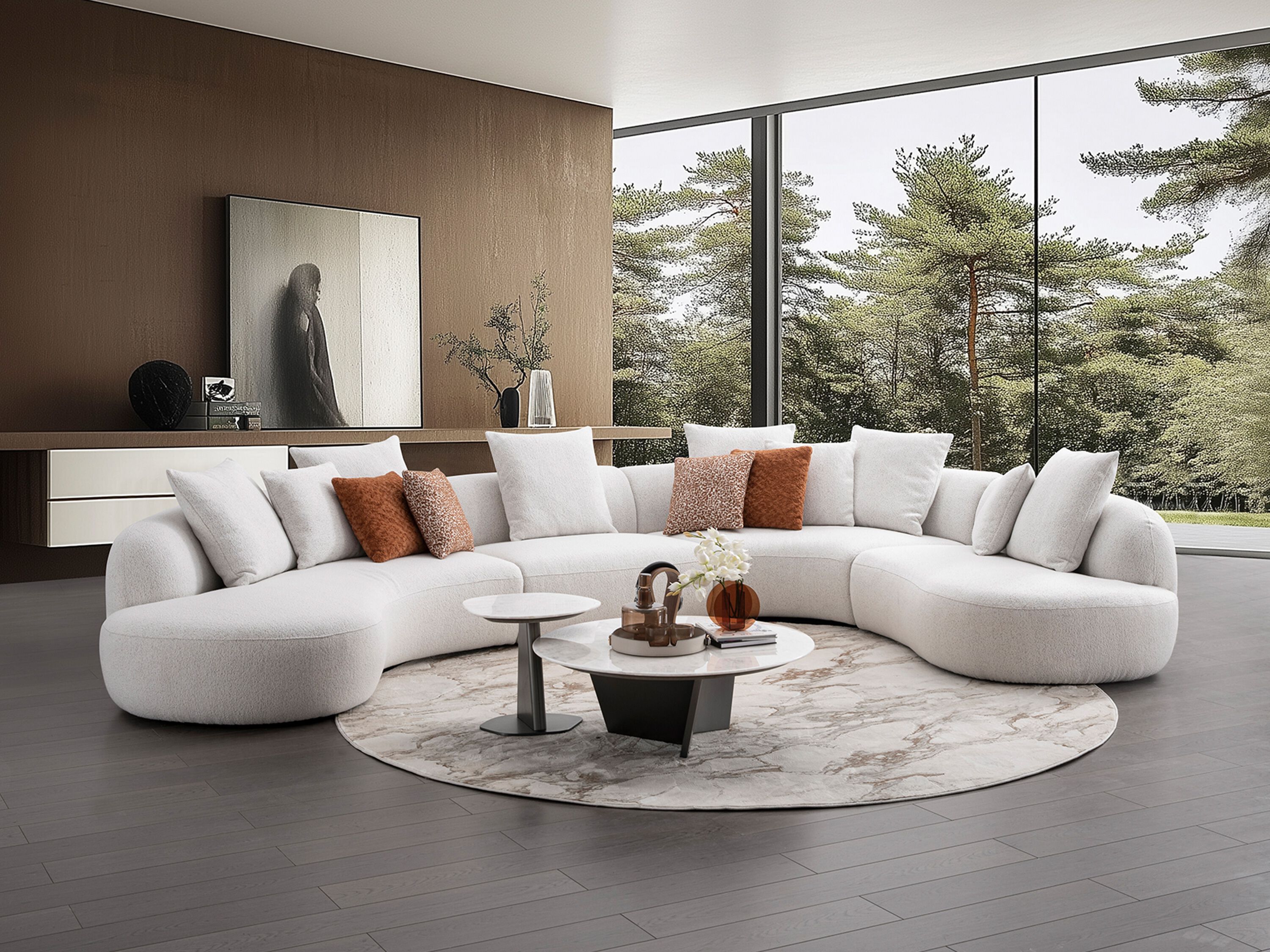 Модульный изогнутый диван из ткани CAMPO DE' FIORI CHILI ARCH-00079544 - Вид №14