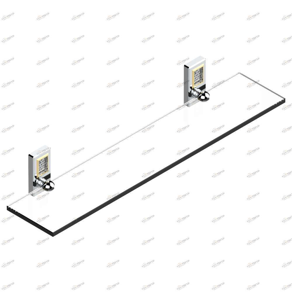 A2A-564 Полка стеклянная 60 cм с кронштейнами Thg-paris Metropolis Хром/золото A2A-564 CAT.A