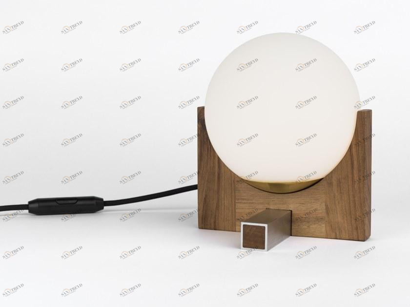 Pascal & Philippe Настольная лампа из опалового стекла на деревянном основании Juliette sun-id-1422038