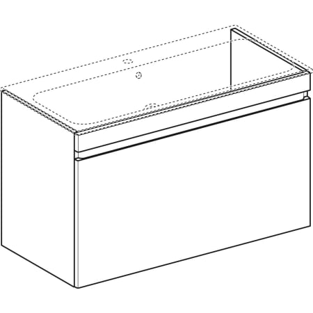 869556000 Шкафчик для встраиваемой раковины Geberit Renova Plan, с одним выдвижным и одним внутренним выдвижным ящиком Geberit  - Вид №21