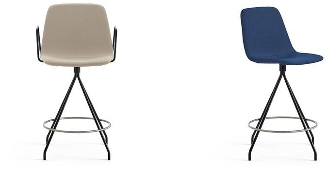 Viccarbe Табурет на козлах из ткани с подлокотниками Maarten sun-id-1358503 - Вид №2