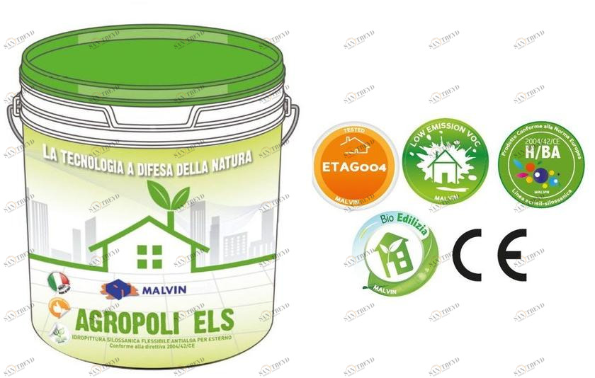 malvin Эластомерная краска на минеральной воде с силоксанами против водорослей sun-id-1351557