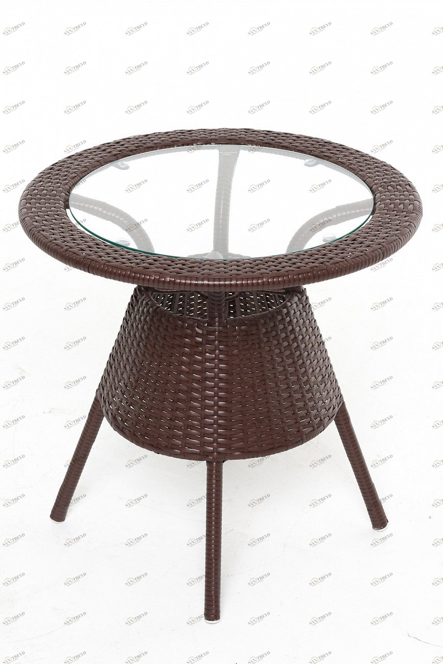 Кофейный столик из искусственного ротанга 60х60 см коричневый Vinotti VINOTTI  00-3885171 Коричневый 