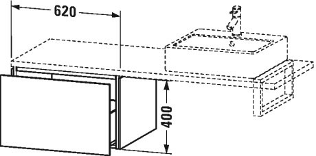 LC583308686 Шкафчик для консоли L-Cube #LC5833 620 x 547 мм Капучино глянцевый лак Duravit - Вид №1