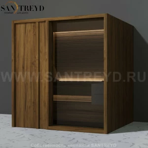 Effegibi YOKU.D80 SA.70200008 Сауна с левой дверью. Мощность: 8 кВт макс. Размеры: длина 202 см, ширина 180 см. Отделка: чёрный орех