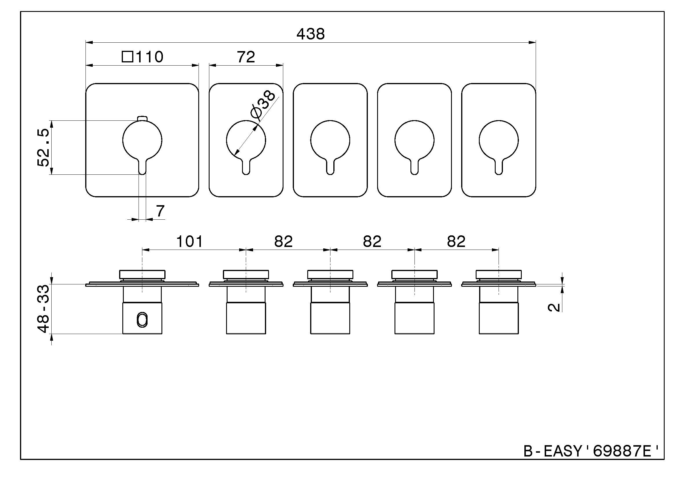 Термостатический встраиваемый смеситель для душа Newform B-EASY ARCH-00101005 - Вид №1