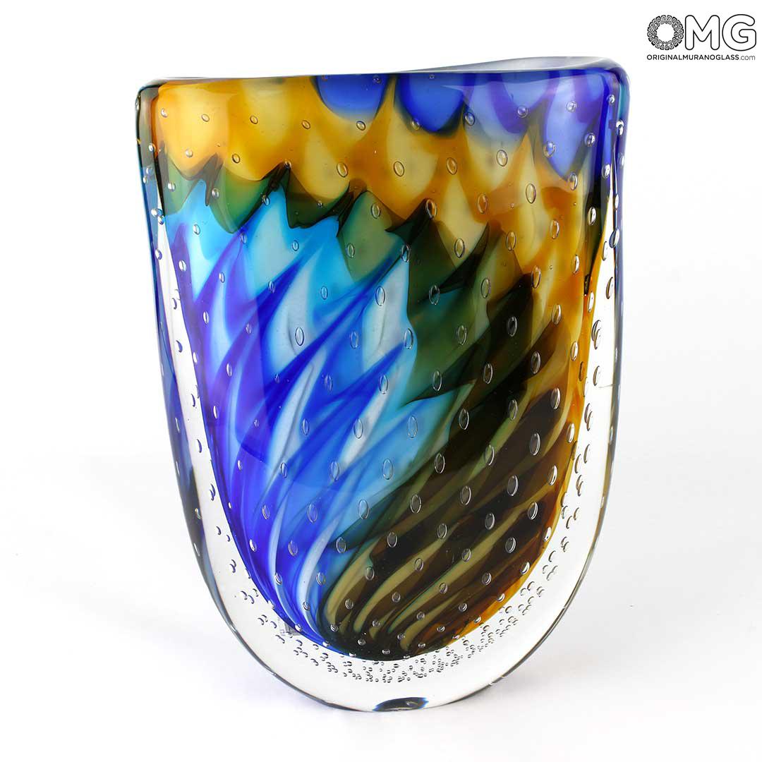 3564 ORIGINALMURANOGLASS Ваза Сахара - соммерсо - муранское стекло OMG 21 см  - Вид №1