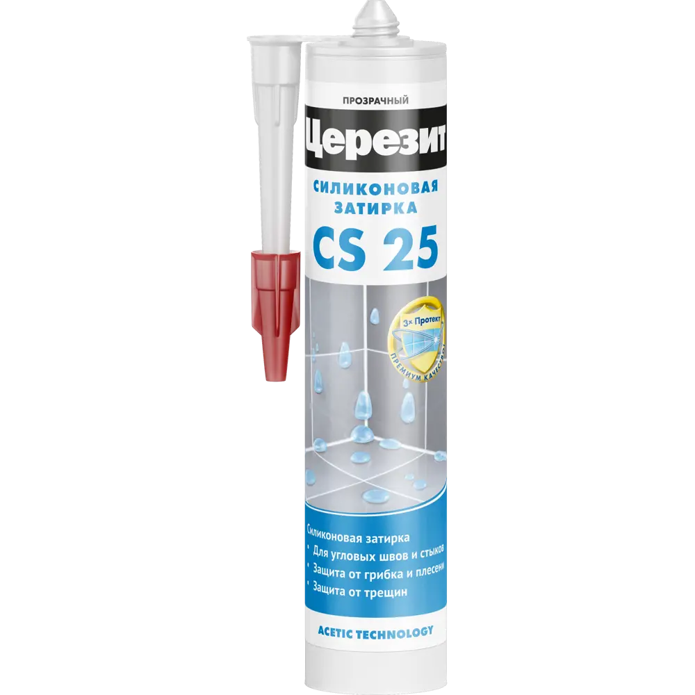 Затирка силиконовая Церезит CS25 цвет прозрачный 280 мл STLM-2191534 - Вид №1