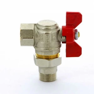 Кран шаровой НВ с разъемным соединением для коллектора бабочка TIEMME угловой 3/4"