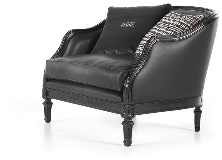 Gianfranco Ferré Home Мягкое кожаное кресло с подлокотниками sun-id-1419791 - Вид №2