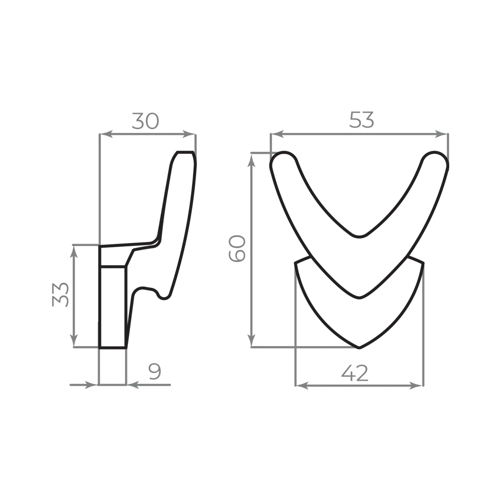 Крючок мебельный Ajax MB-LM/K-003 цвет матовый хром STLM-2018264 - Вид №5