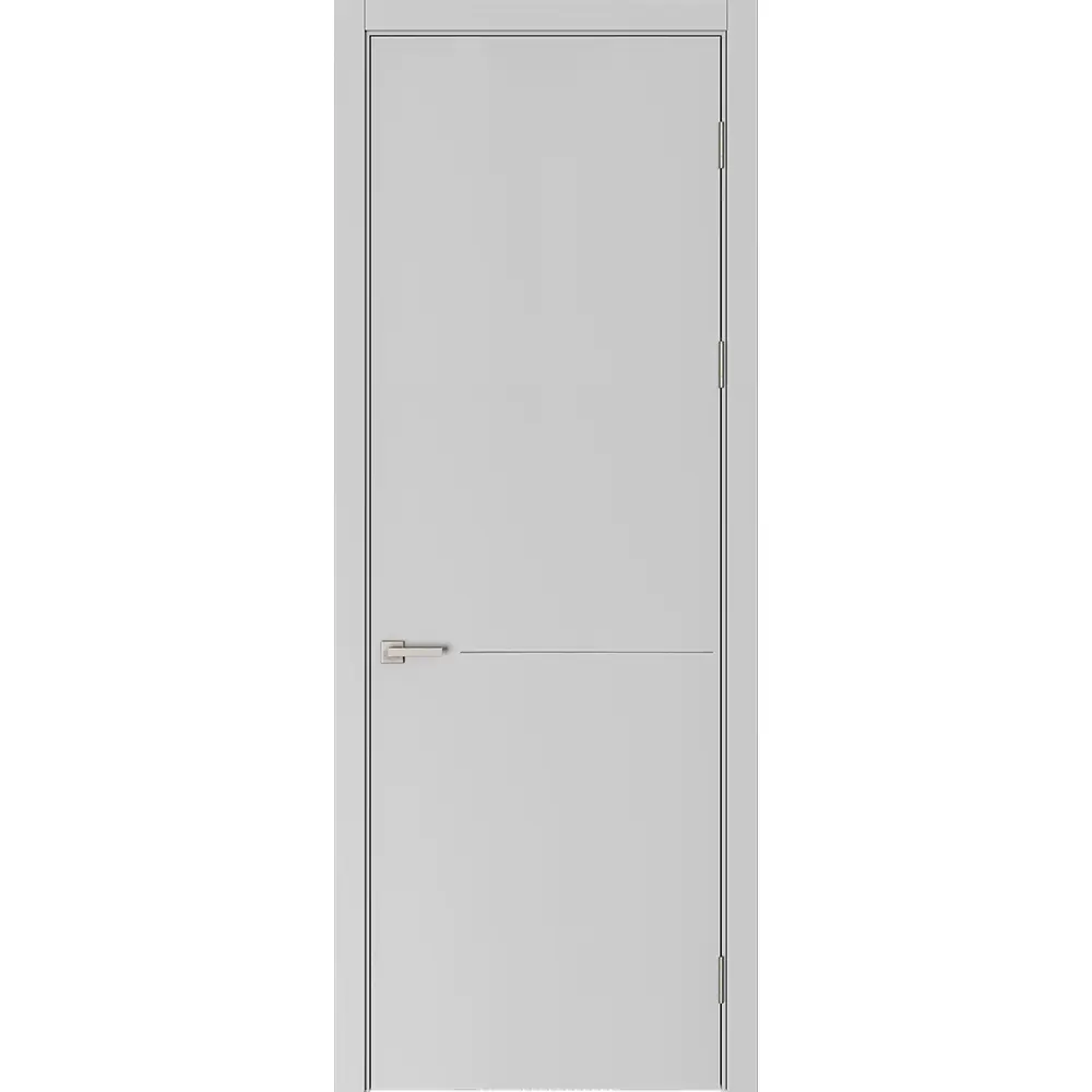 Дверь межкомнатная глухая Николь 90x230 см эмаль цвет серый с замком и без петель BELWOODDOORS STLM-2081417
